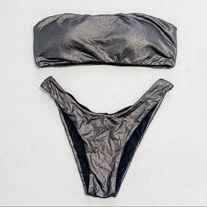 Metallic Swimsuit, black